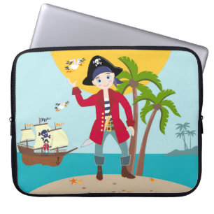 Pirate kind verjaardagsfeestje laptop sleeve