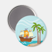 Pirate kind verjaardagsfeestje magneet (Voorkant / Achterkant)