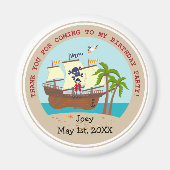 Pirate kind verjaardagsfeestje magneet (Voorkant)