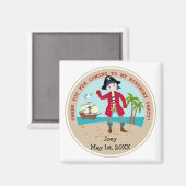 Pirate kind verjaardagsfeestje magneet (Voorkant / Achterkant)