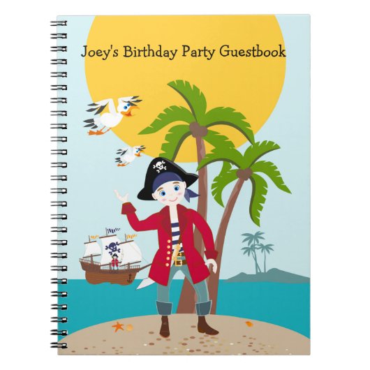 Pirate kind verjaardagsfeestje notitieboek (Voorkant)