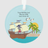 Pirate kind verjaardagsfeestje ornament (achterkant)