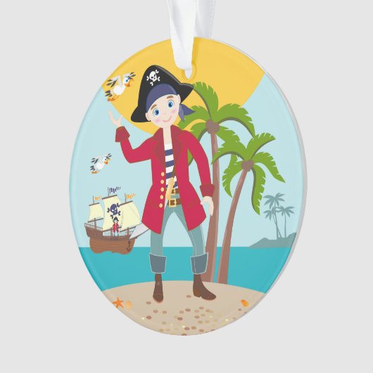 Pirate kind verjaardagsfeestje ornament (voorkant)