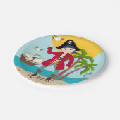 Pirate kind verjaardagsfeestje papieren bordje (Gekanteld)