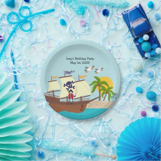 Pirate kind verjaardagsfeestje papieren bordje (Feest)