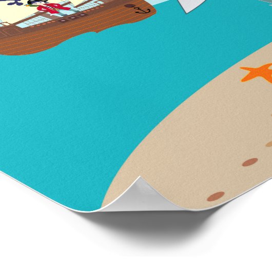 Pirate kind verjaardagsfeestje poster (Hoek)