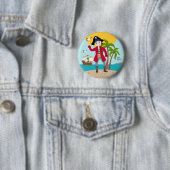 Pirate kind verjaardagsfeestje ronde button 5,7 cm (In situ)