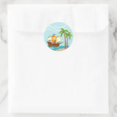 Pirate kind verjaardagsfeestje ronde sticker (Tas)