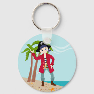 Pirate kind verjaardagsfeestje sleutelhanger