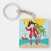 Pirate kind verjaardagsfeestje sleutelhanger (Voorkant)