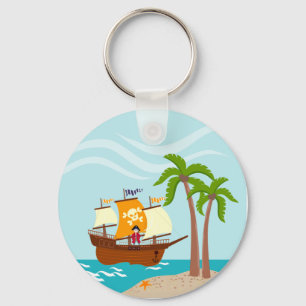 Pirate kind verjaardagsfeestje sleutelhanger