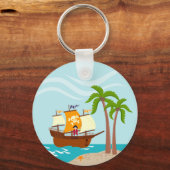 Pirate kind verjaardagsfeestje sleutelhanger (Voorkant)