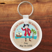 Pirate kind verjaardagsfeestje sleutelhanger (Voorkant)