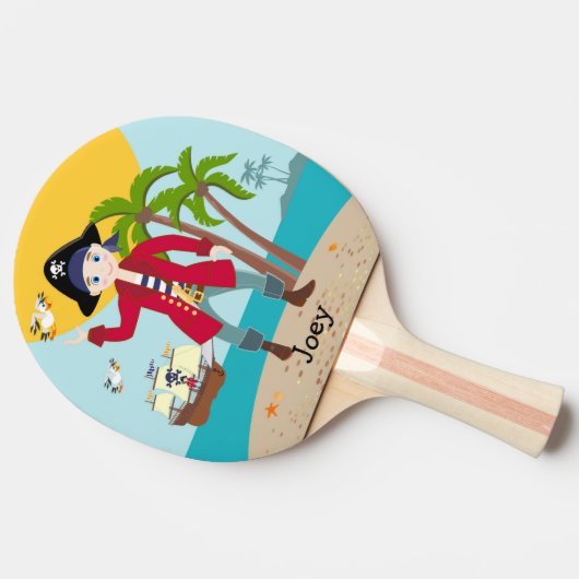 Pirate kind verjaardagsfeestje tafeltennisbatje (Zijkant)