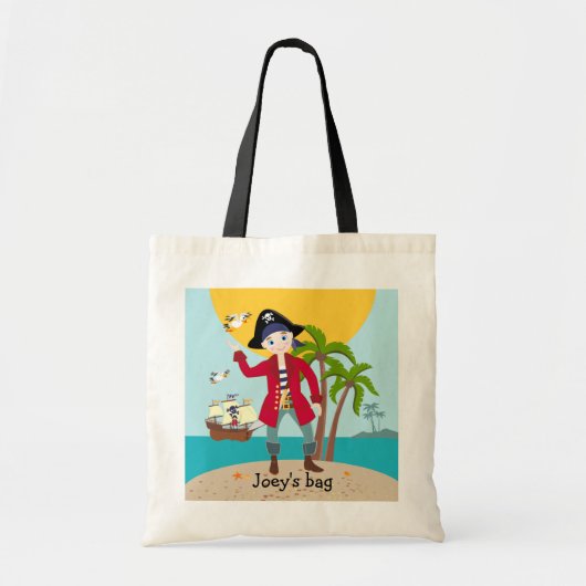 Pirate kind verjaardagsfeestje tote bag (Voorkant)