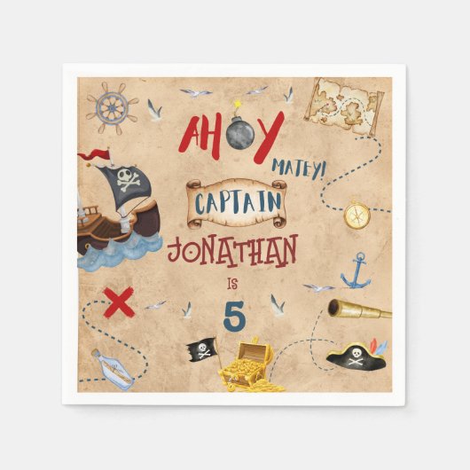 Pirate Kinder piratenpartij Servet (Voorkant)