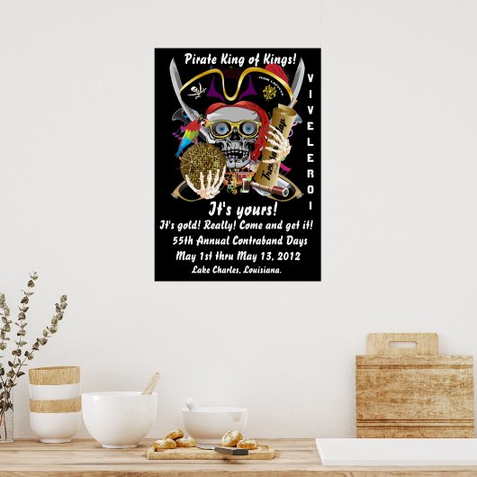 Pirate King of Kings Lafitte Belangrijke Uitzicht Poster (Keuken)