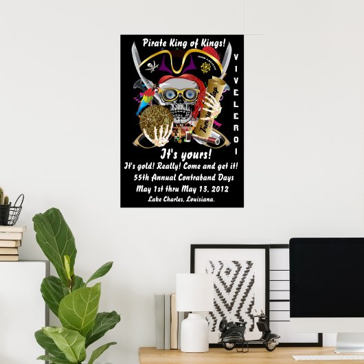 Pirate King of Kings Lafitte Belangrijke Uitzicht  Poster (Thuiskantoor)