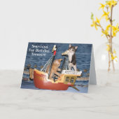 Pirate Kittens Gepersonaliseerde Verjaardag Kaart (Gele Bloem)