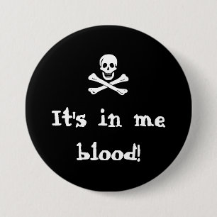 Pirate - knop ronde button 7,6 cm