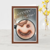 Pirate koffie karakter Arrrrrr nodig koffie Kaart (Gele Bloem)