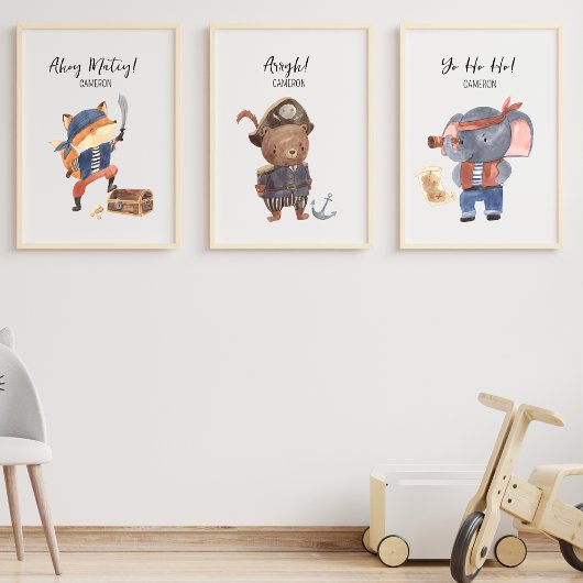 Pirate kwekerij Decor Gepersonaliseerde tekst Naam Muurkunst Sets