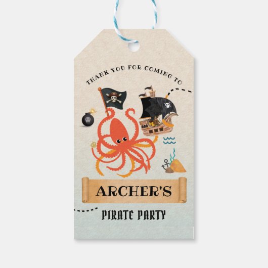 Pirate label, Pirate partij Cadeaulabel (Achterkant)