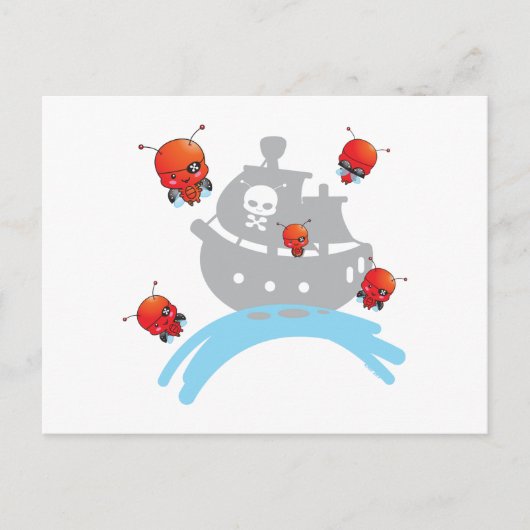 Pirate Ladybugs Briefkaart (Voorkant)