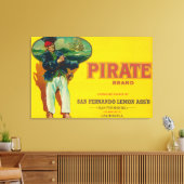 Pirate Lemon LabelSan Fernando, CA Canvas Afdruk (Insitu (Woonkamer))