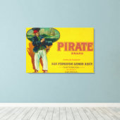 Pirate Lemon LabelSan Fernando, CA Canvas Afdruk (Insitu (Houten vloer))