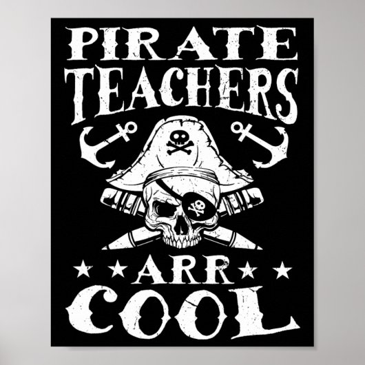 Pirate leraren ARR Cool - Halloween Teach like a Poster (Voorkant)
