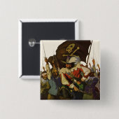 Pirate Life 1921 illustratie Vierkante Button 5,1 Cm (Voorkant /achterkant)
