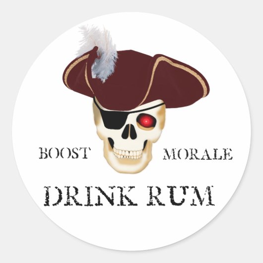 Pirate Light Rum Ronde Sticker (Voorkant)