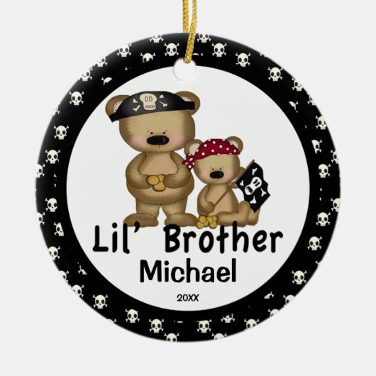 Pirate Little Brother-kerstversiering Keramisch Ornament (Voorkant)