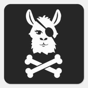 Pirate Llama Alpaca praat als een piratendag Vierkante Sticker