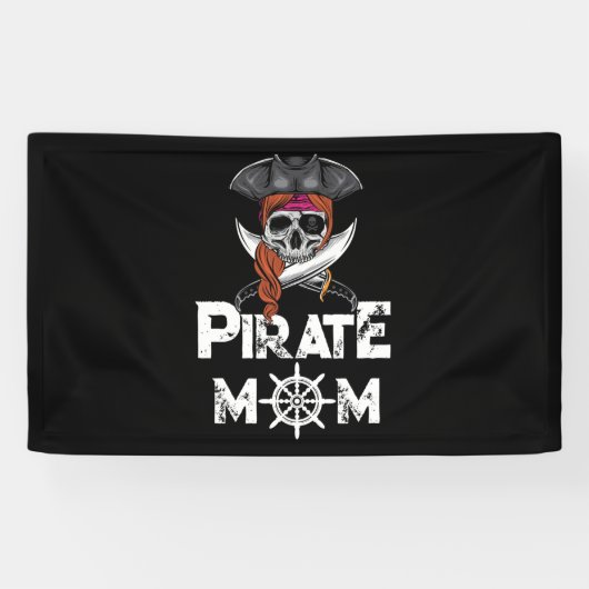 Pirate Ma Jolly Roger Skull & Crossbones Flag Spandoek (Horizontaal)