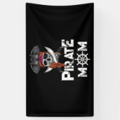 Pirate Ma Jolly Roger Skull & Crossbones Flag Spandoek (Verticaal)