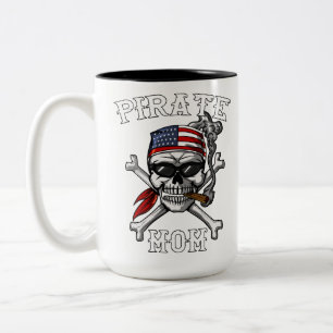 Pirate Ma Skull Sailor Kapitein Sailor Moeder Tweekleurige Koffiemok