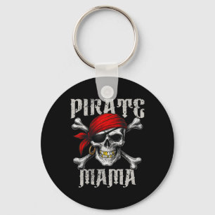 Pirate Mama Jolly Roger Vlag en schedel crossbones Sleutelhanger