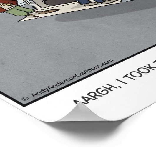 Pirate man cartoon gepersonaliseerd poster (Hoek)