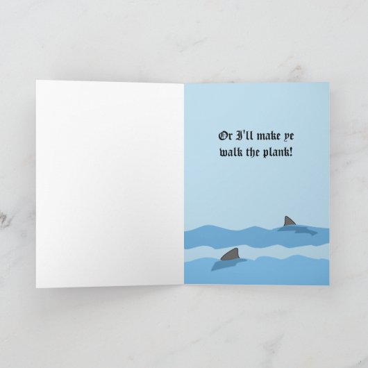 Pirate Man Funny Get Well Wenskaart Sjabloon (Binnen)