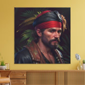 Pirate Man Rode Band Tropisch Canvas Afdruk (Insitu (Woonkamer))