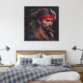 Pirate Man Rode Band Tropisch Canvas Afdruk (Insitu (Slaapkamer))