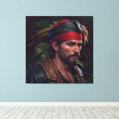 Pirate Man Rode Band Tropisch Canvas Afdruk (Insitu (Houten vloer))