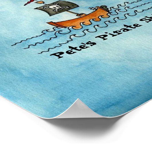 Pirate Map afdrukken - Klein Poster (Hoek)