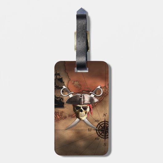 Pirate Map Bagagelabel (Achterkant verticaal)