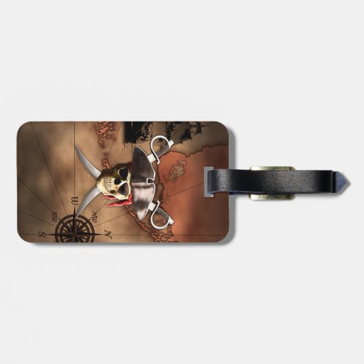 Pirate Map Bagagelabel (Achterkant horizontaal)