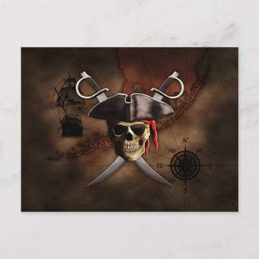 Pirate Map Briefkaart (Voorkant)