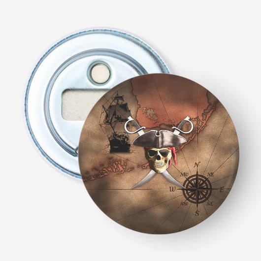 Pirate Map Button Flesopener (Voorkant)