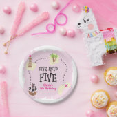 Pirate Map duik in vijf Roze 5e Verjaardag Papieren Bordje (Feest)